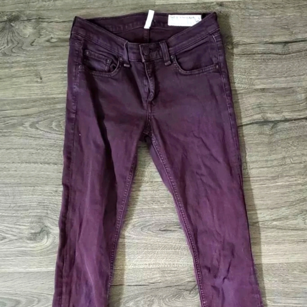 Rag & Bone Blue Cotton Blend Women's 5 Pocket Skinny Leg Denim Jeans Sz 24
